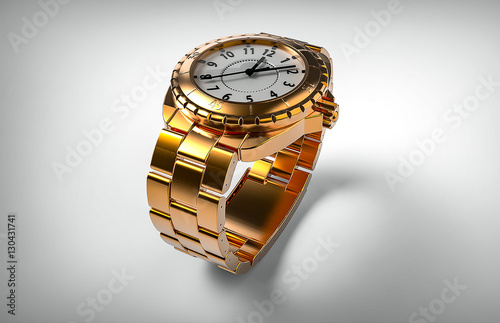 Gold Watch isolated 3d