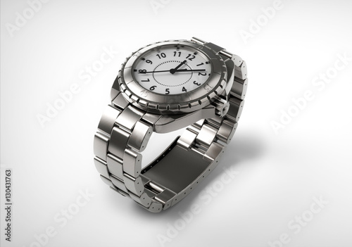 Wallpaper Mural Silver Watch isolated in white background Torontodigital.ca