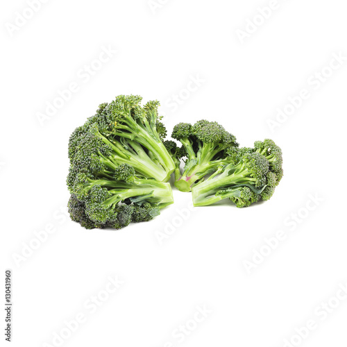 Green raw broccoli, isolated on white