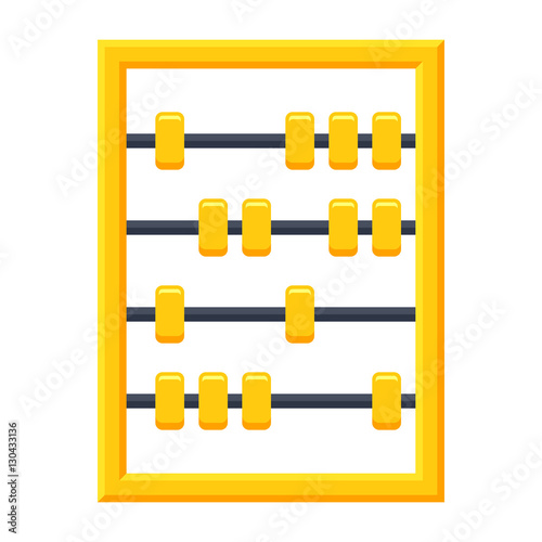 Calculating tool, abacus icon in flat style