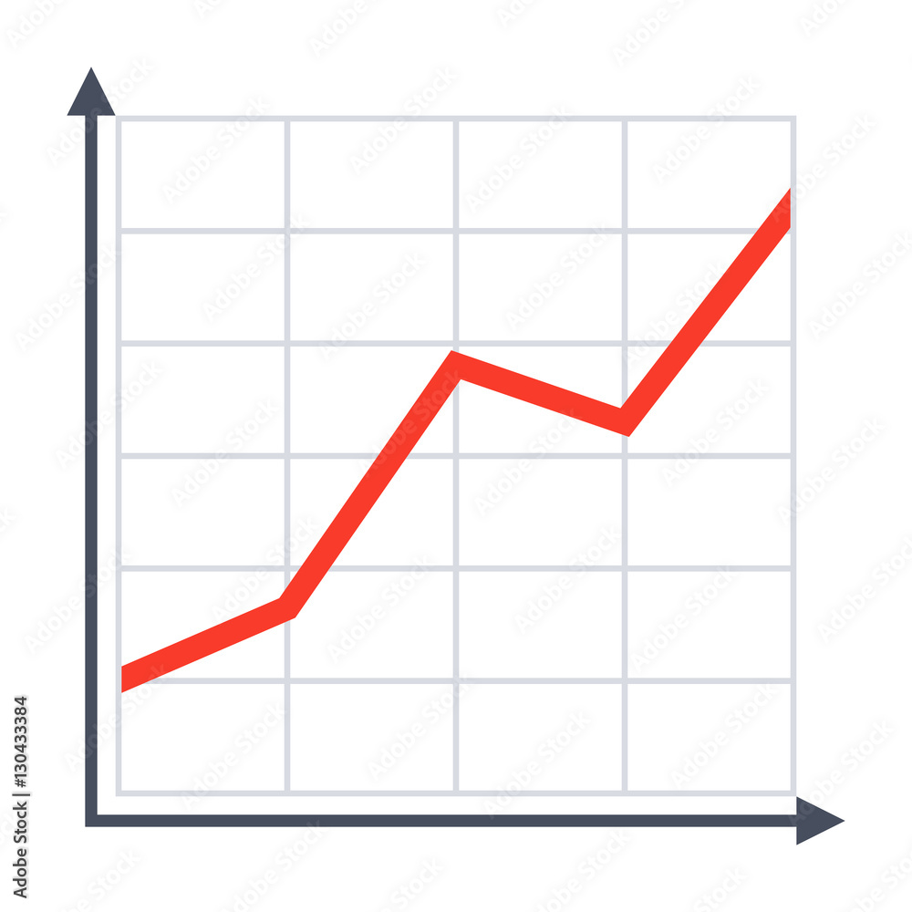 Growth chart vector illustration in flat style