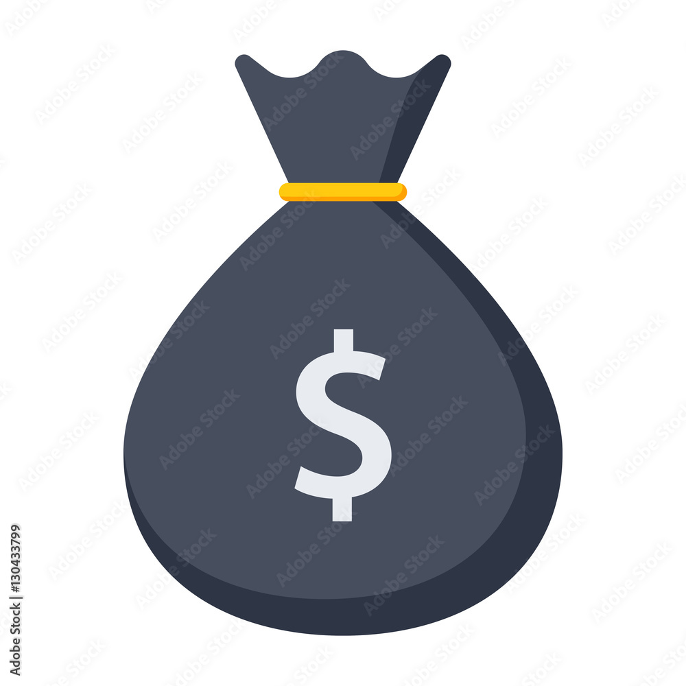Wealth concept with money bag and dollar sign