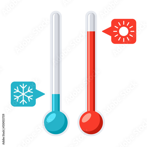 The thermometer vector illustration in flat style