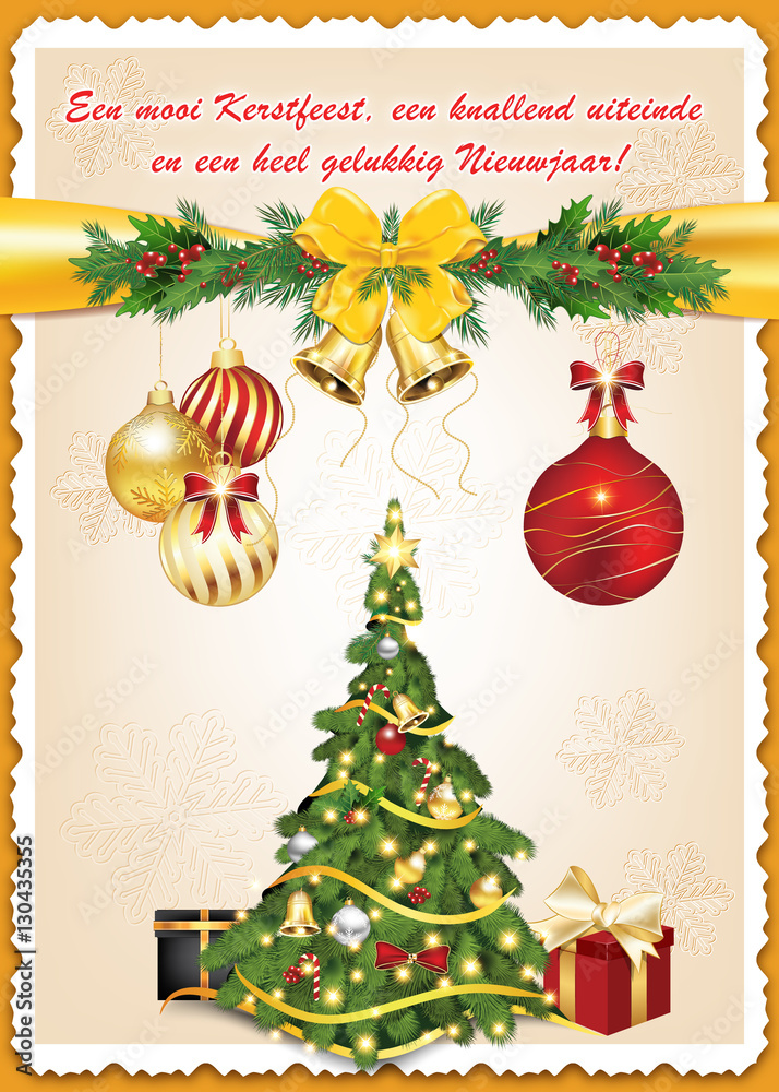 Een mooi Kerstfeest , een knallend uiteinde en een heel gelukkig