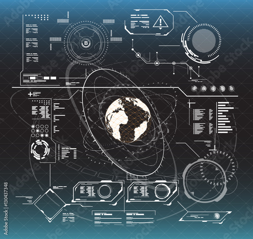 infographic elements. Head-up display elements for the web and app. Futuristic user interface. Virtual graphic.