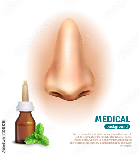 Nose Spray Bottle Medical Background Poster