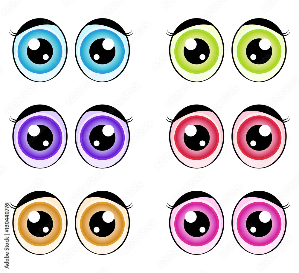 Cartoon eyes, expression vector silhouette symbol icon design.