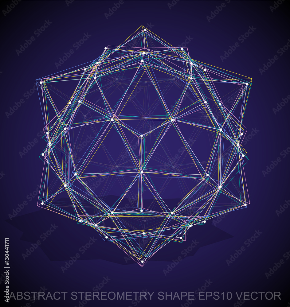 Abstract geometry shape: Multicolor sketched Dodecahedron. Hand drawn 3D polygonal Dodecahedron. EPS 10, vector. Abstract geometry shape: Multicolor sketched Dodecahedron. Hand drawn 3D polygonal Dodecahedron. EPS 10, vector.