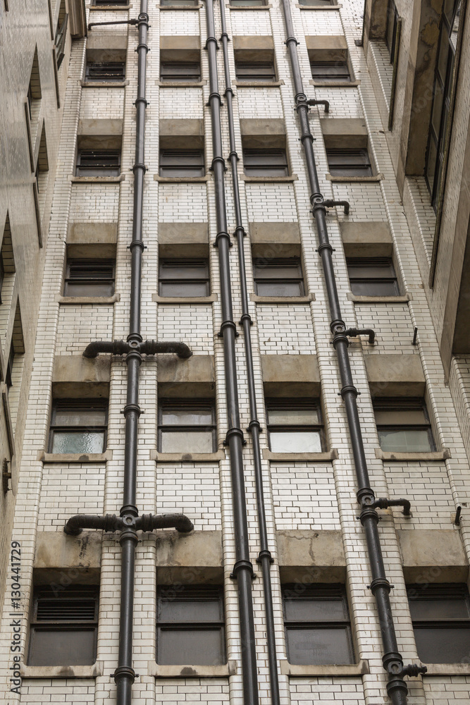 Obraz premium Old London Building with all main pipes outside