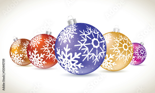 Christmas balls colorful lie set for christmas tree decoration.