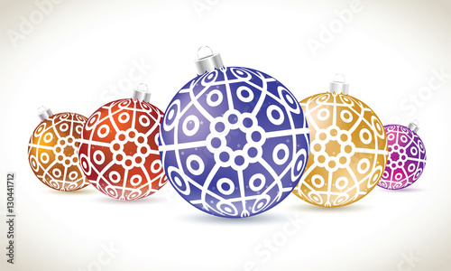Christmas balls colorful lie set for christmas tree decoration.