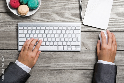 Businesswoman at his workplace photo