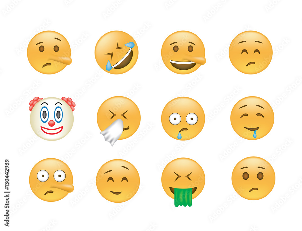 Fototapeta premium Set of Emoticon vector. 