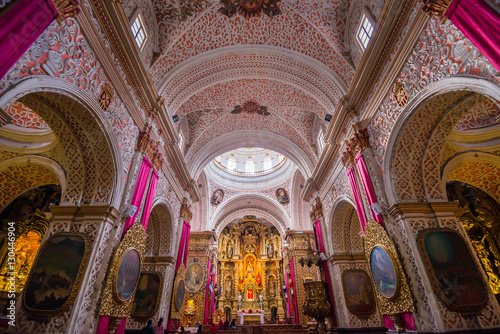 Interior of the Church of La Merced in Quito, Ecuador.