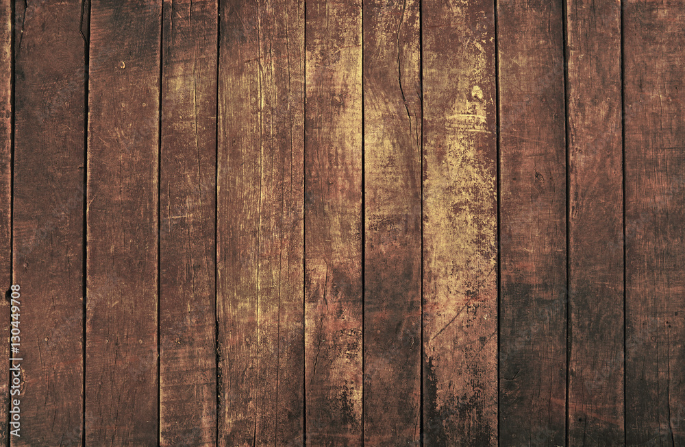 Old vintage dark brown wooden planks background - obrazy, fototapety, plakaty 