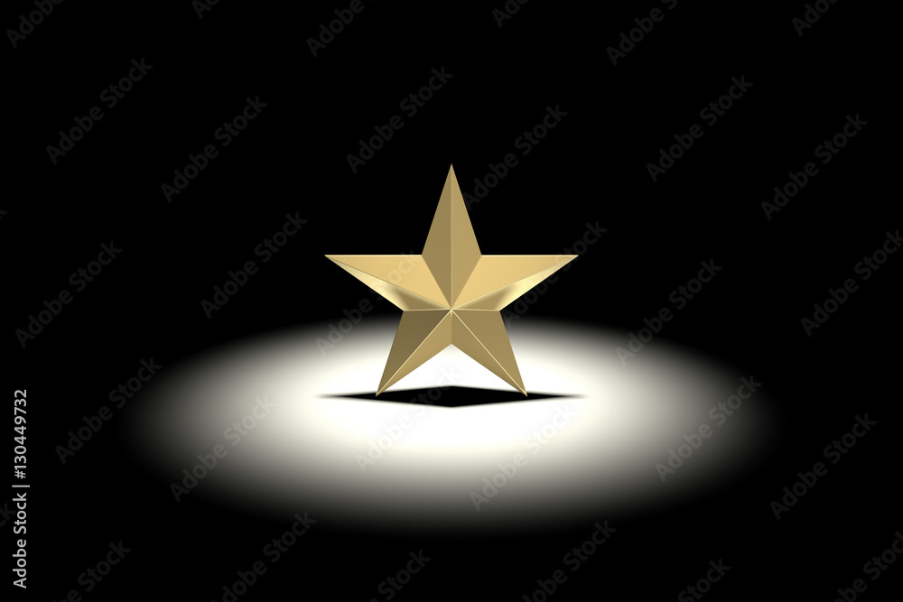 Obraz premium Gold Star in Spotlight