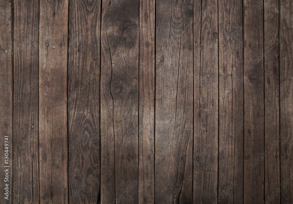 Old vintage dark brown wooden planks background - obrazy, fototapety, plakaty 