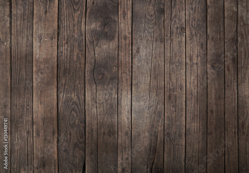 Old vintage dark brown wooden planks background