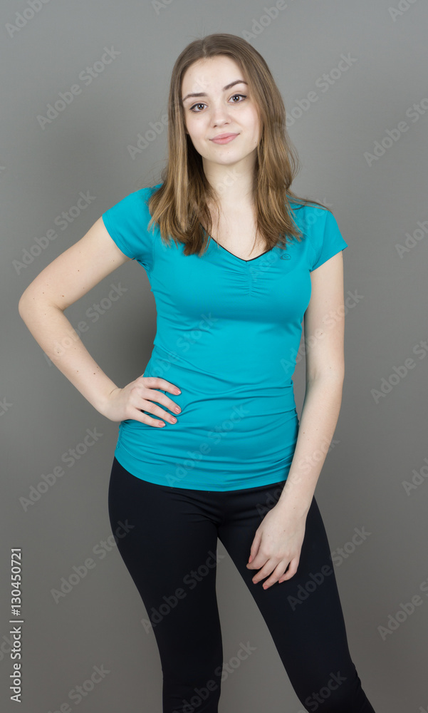 beautiful girl on grey background people