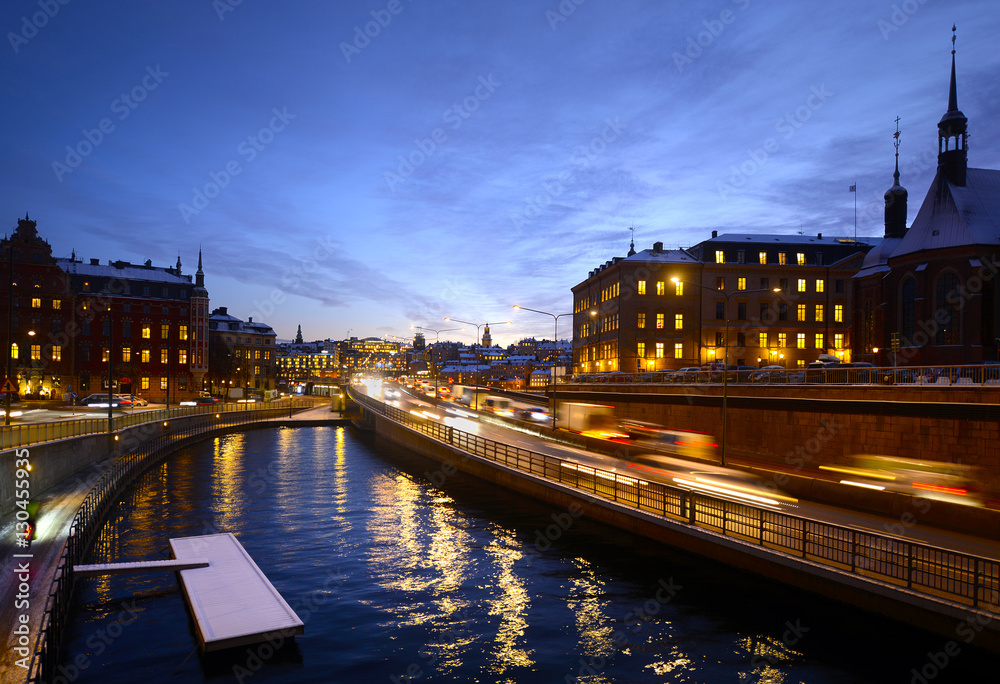 Stockholm, Sweden at night