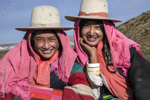 Khampinis at their settlement below Drolma La Pass, Tibet, China photo