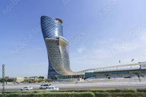 Capital Gate, sometimes called the leaning tower of Abu Dhabi