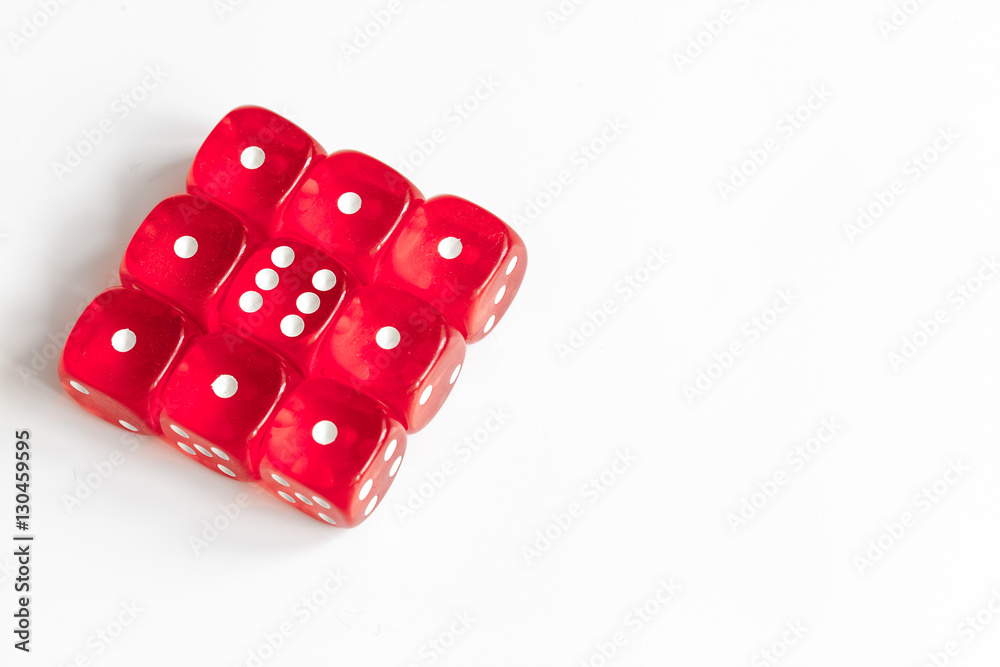 concept luck - dice gambling on white background concept luck - dice gambling on white background
