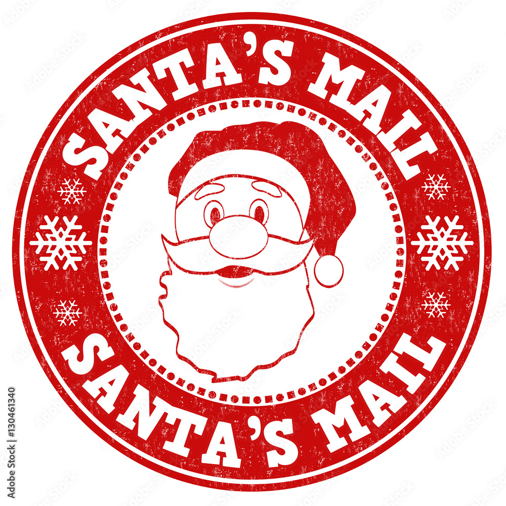 Santa's mail sign or stamp Stock Vector | Adobe Stock