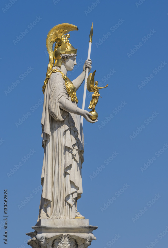 Vienna (Wien), Austria - The Statue of Pallas Athena in front of