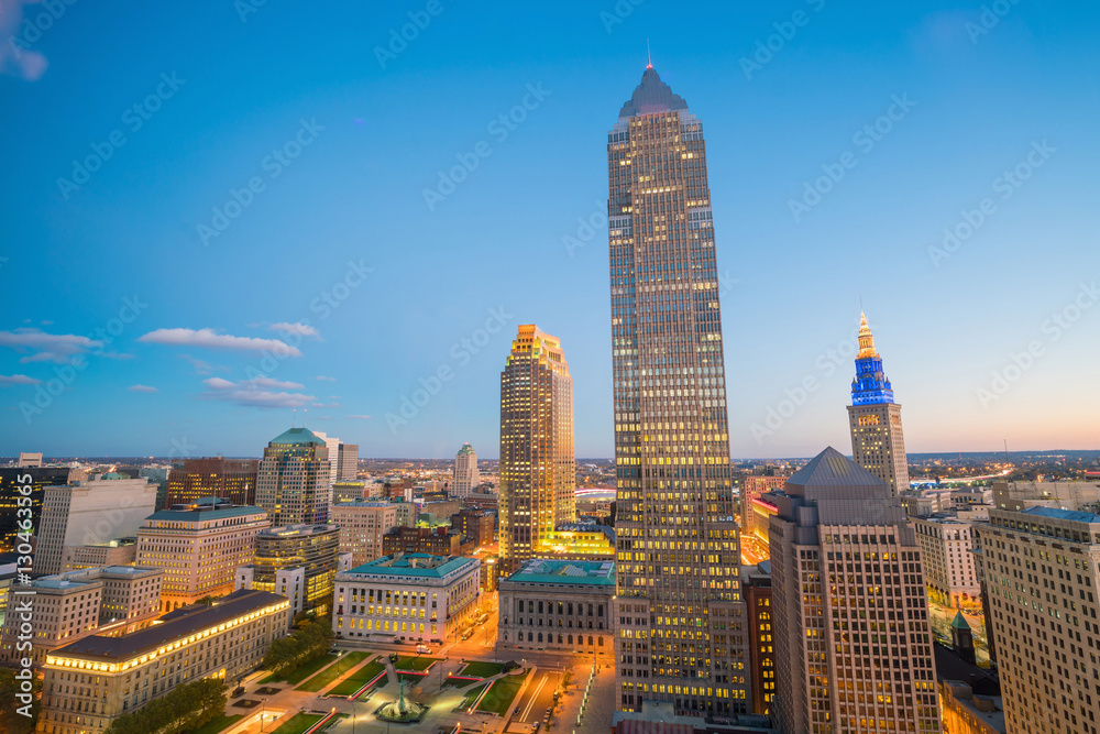 Obraz premium View of downtown Cleveland