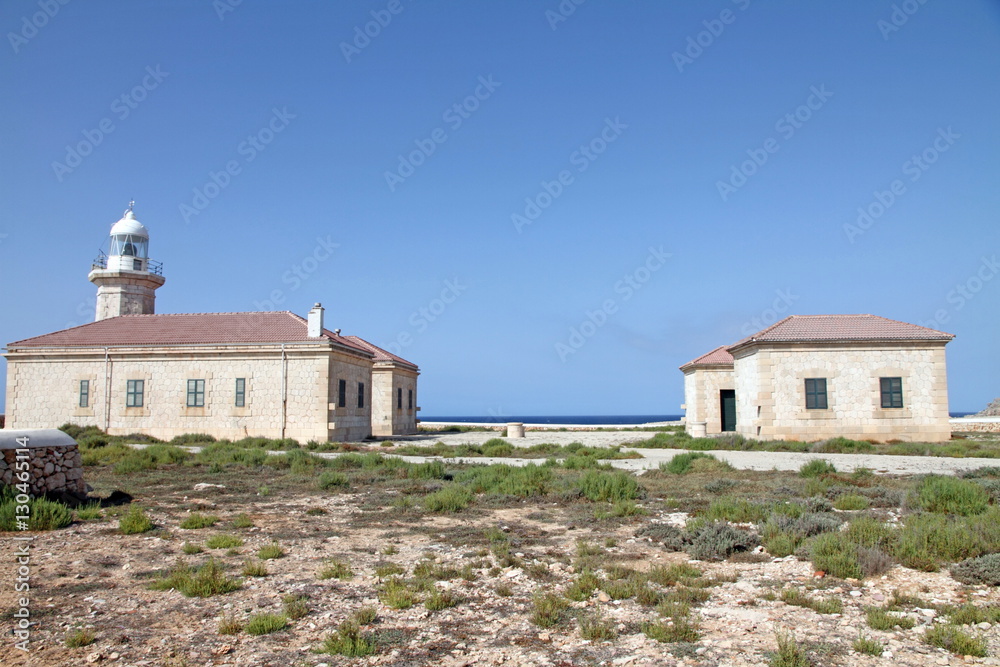 Fototapeta premium Punta Nati lighthouse, Ciudadella, Minorca, Balearic islands, Spain