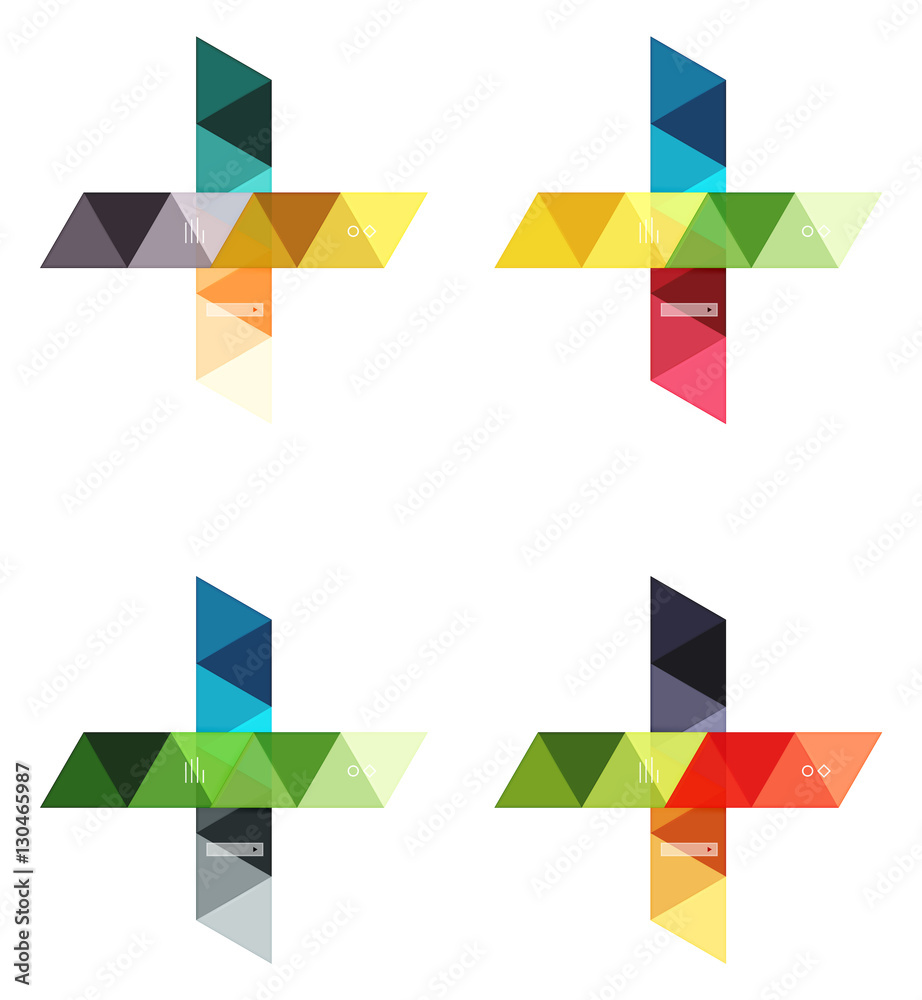 Vector set of blank geometric infographic web boxes Vector set of blank geometric infographic web boxes