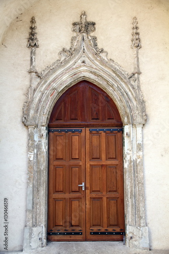 Convent door in Apt village Provence France