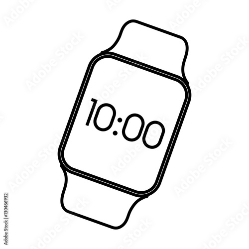 smart watch wearable technology time screen oultline vector illustration eps 10 photo