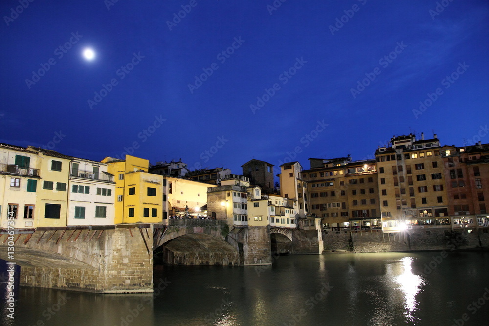Florence Arno river by twilight