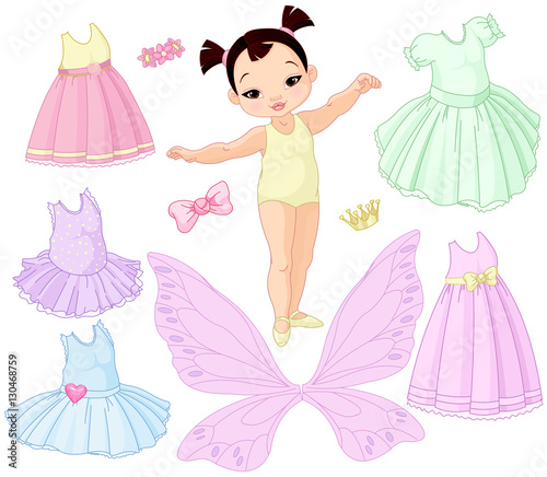 Baby Girl with Different Fairy, Ballet and Princess Dresses