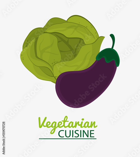 lettuce eggplant vegetable vegetarian cuisine vector illustration eps 10