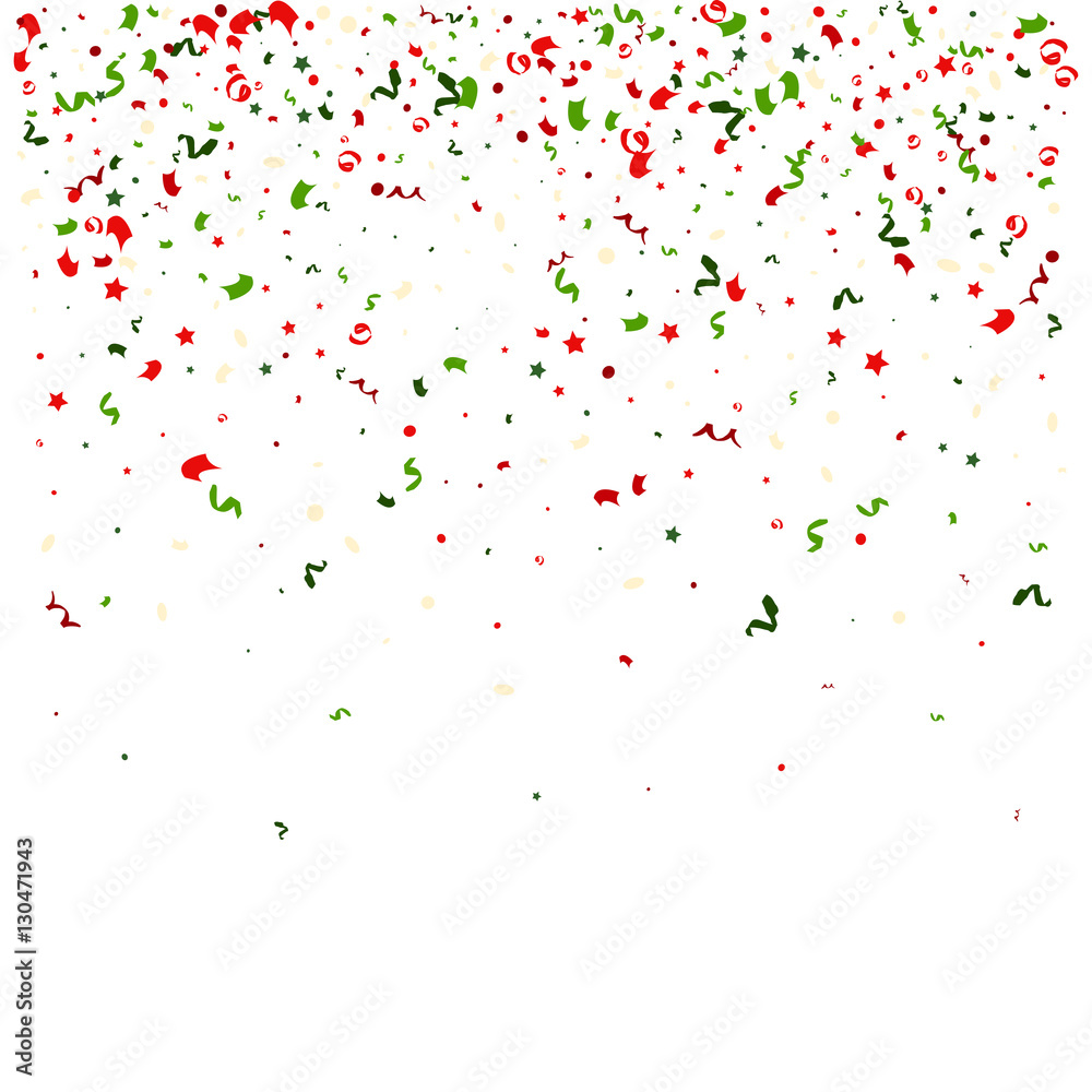 Falling tiny colorful bright confetti pieces on transparent background Falling tiny colorful bright confetti pieces on transparent background