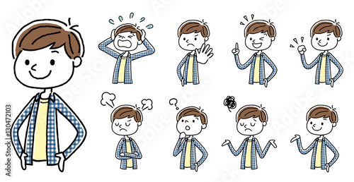 男の子：セット、バリエーション
