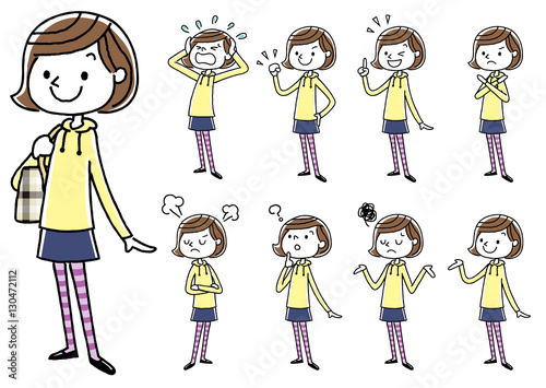 女の子：セット、バリエーション
