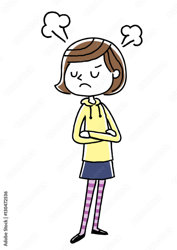 女の子：怒る、ケンカ
