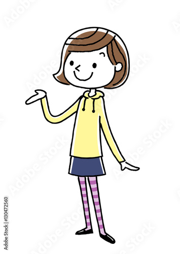 女の子：紹介、案内
