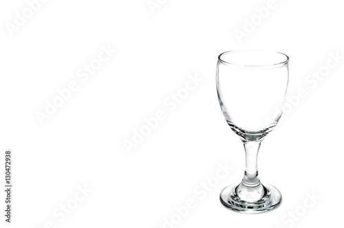 Water glass for use on dining table  isolated on white backgroun