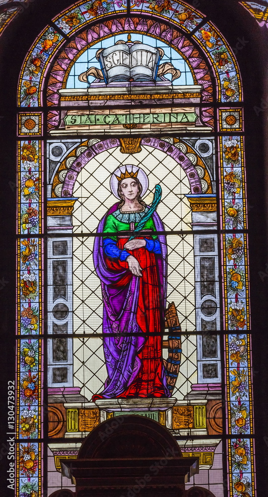 Saint Catherine Stained Glass Saint Stephens Cathedral Budapest