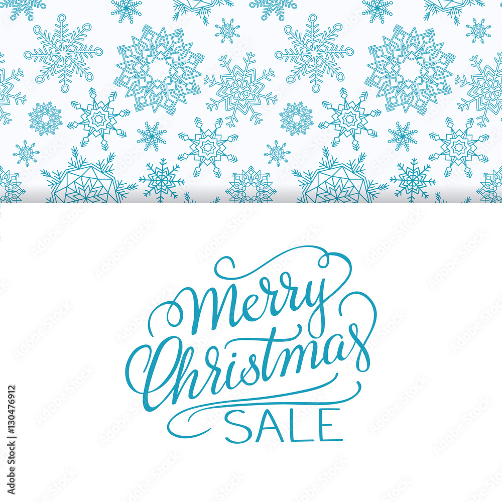 Merry Christmas sale background. Vector art.