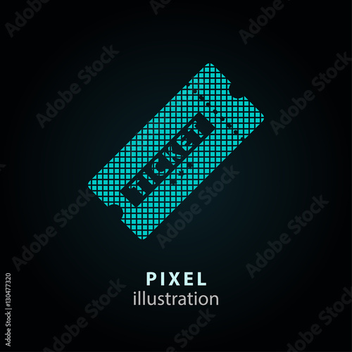 Ticket - pixel illustration.
