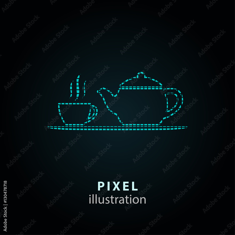 Tea - pixel illustration.