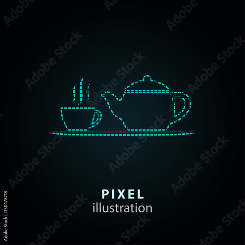 Tea - pixel illustration.