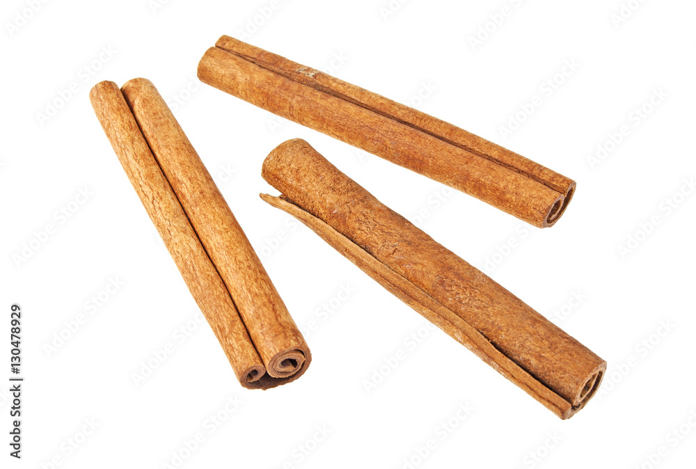 Cinnamon sticks on white background Cinnamon sticks on white background