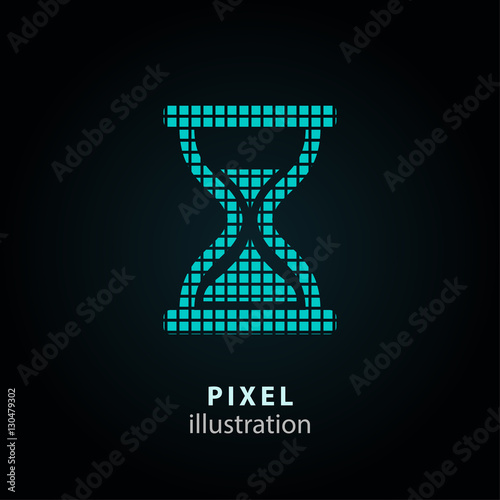 Hourglass - pixel illustration.